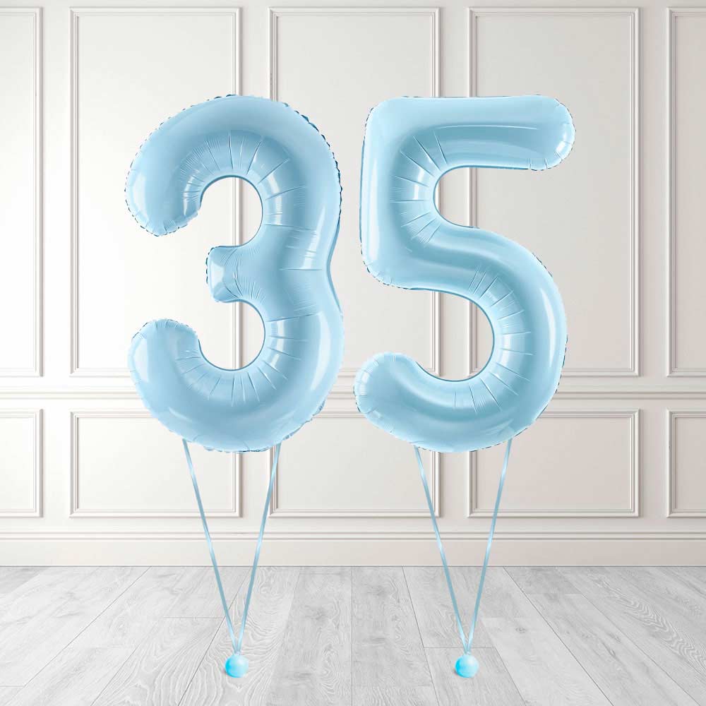 Tallballong Kit Baby Blå med Helium - Velg ditt tall