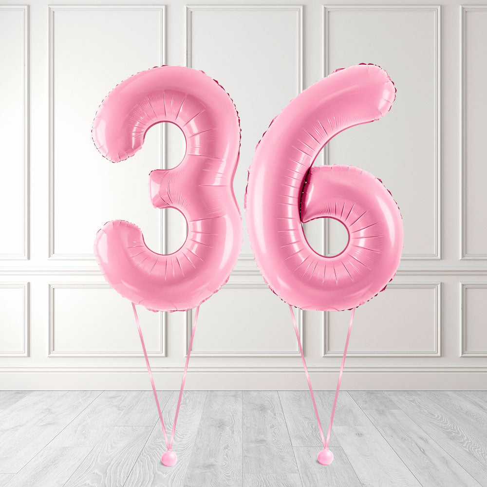 Tallballong Kit Baby Rosa med Helium - Velg ditt tall