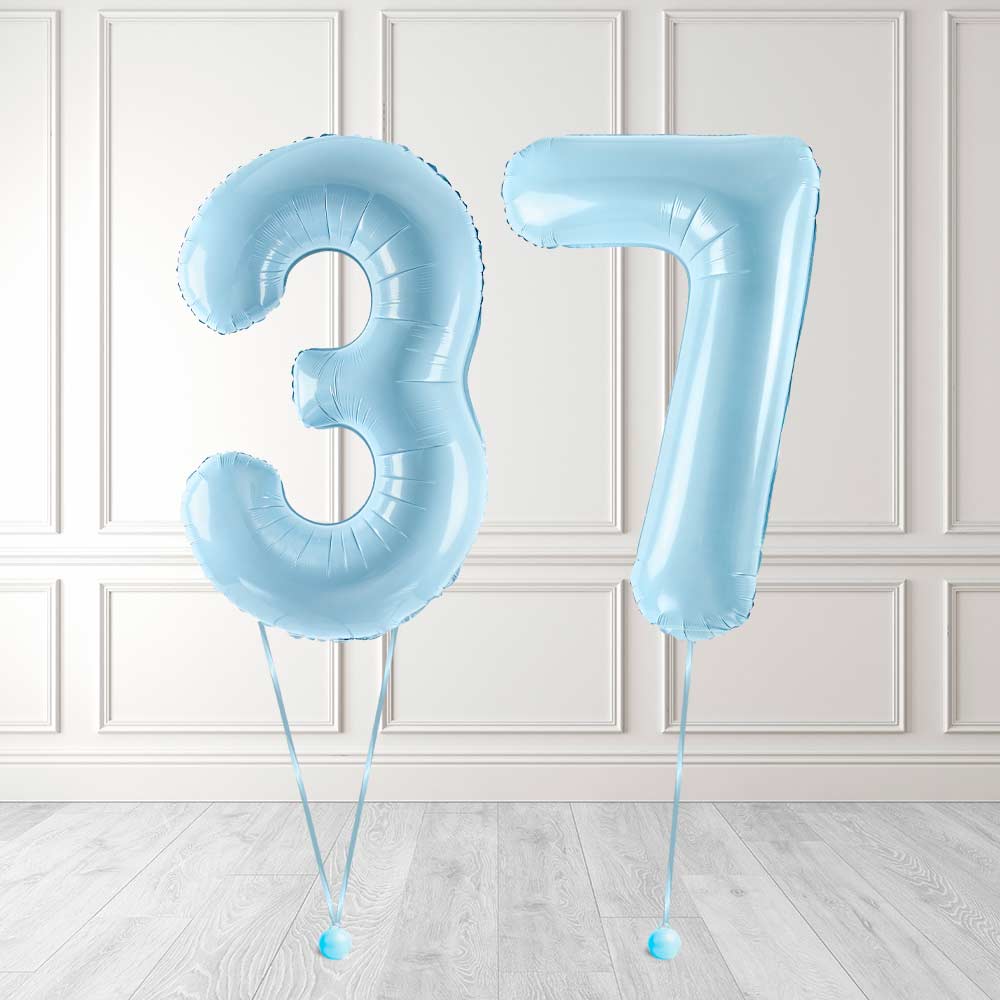 Tallballong Kit Baby Blå med Helium - Velg ditt tall