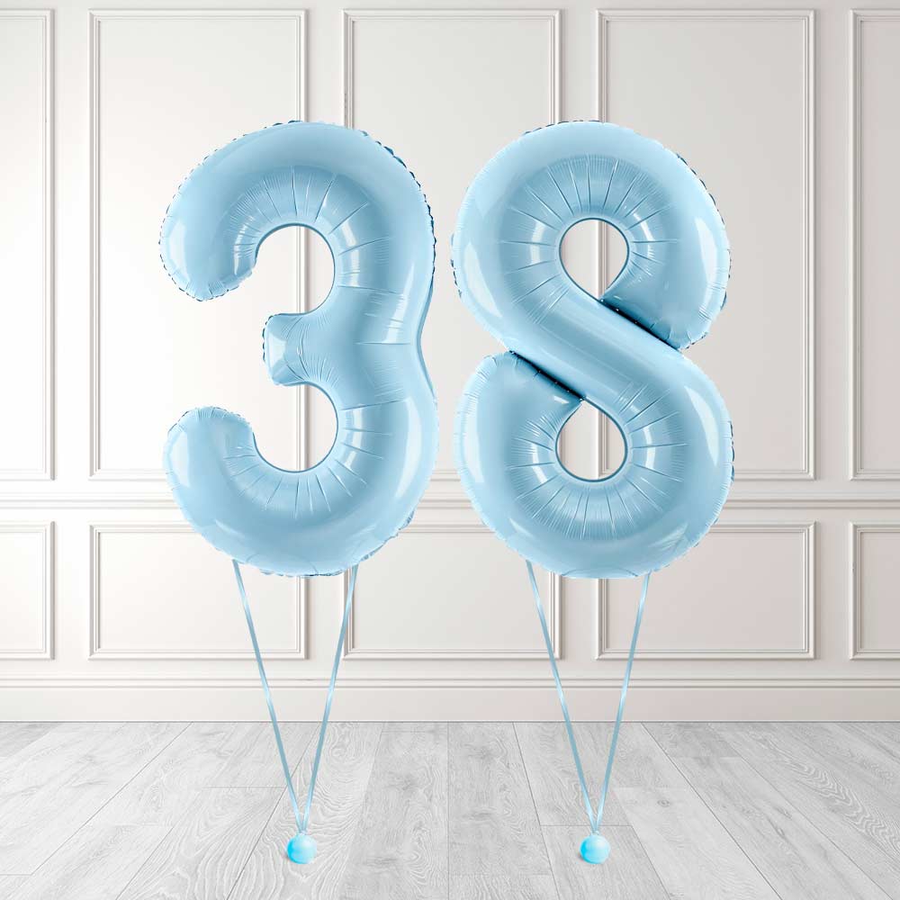 Tallballong Kit Baby Blå med Helium - Velg ditt tall