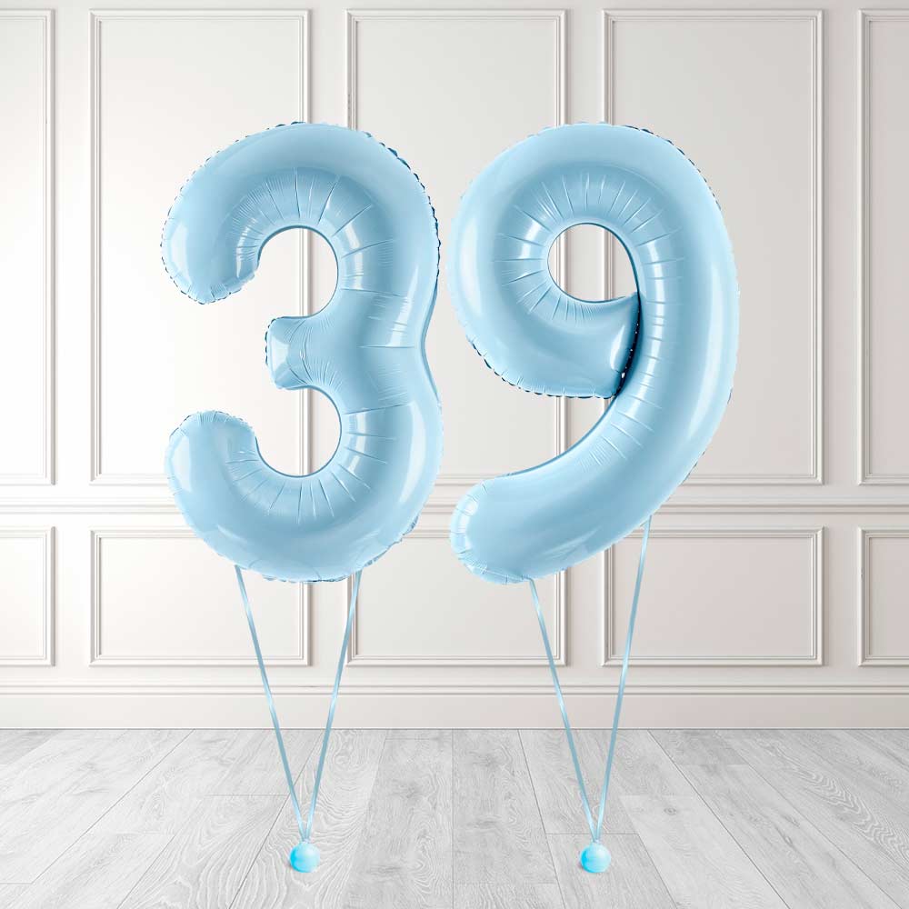 Tallballong Kit Baby Blå med Helium - Velg ditt tall