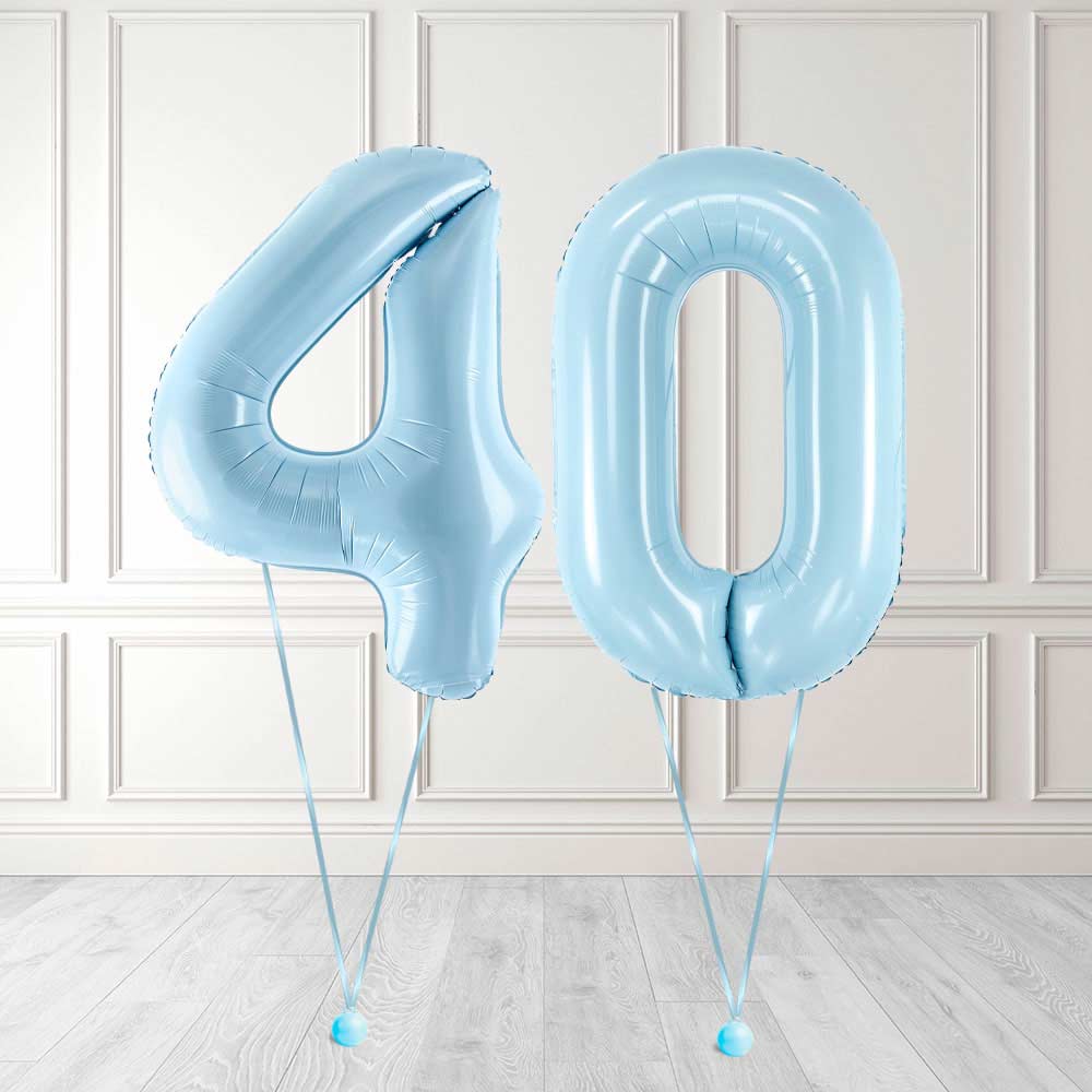 Tallballong Kit Baby Blå med Helium - Velg ditt tall