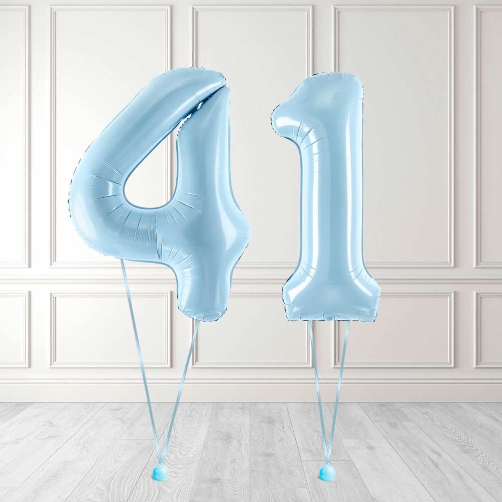 Tallballong Kit Baby Blå med Helium - Velg ditt tall