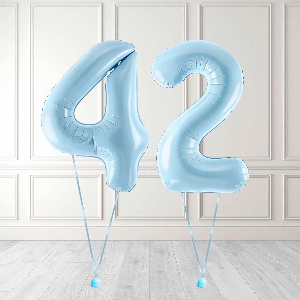 Tallballong Kit Baby Blå med Helium - Velg ditt tall