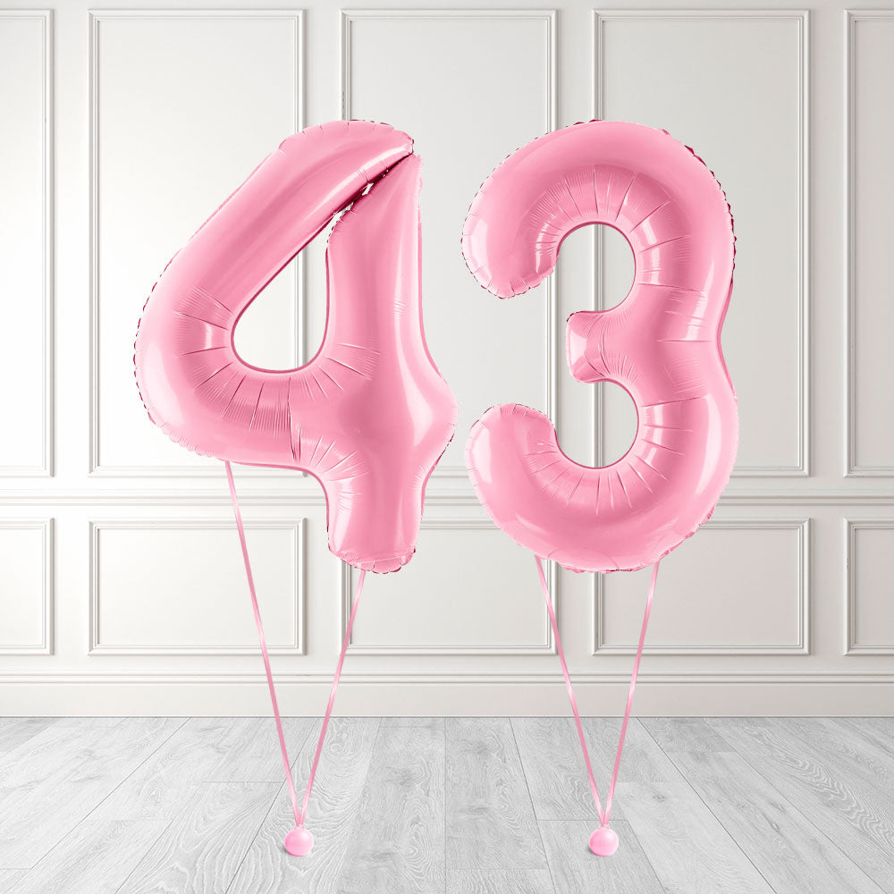 Tallballong Kit Baby Rosa med Helium - Velg ditt tall