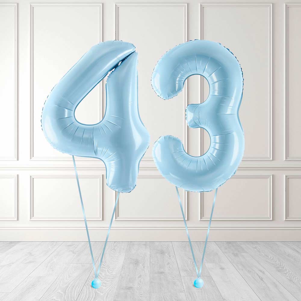 Tallballong Kit Baby Blå med Helium - Velg ditt tall