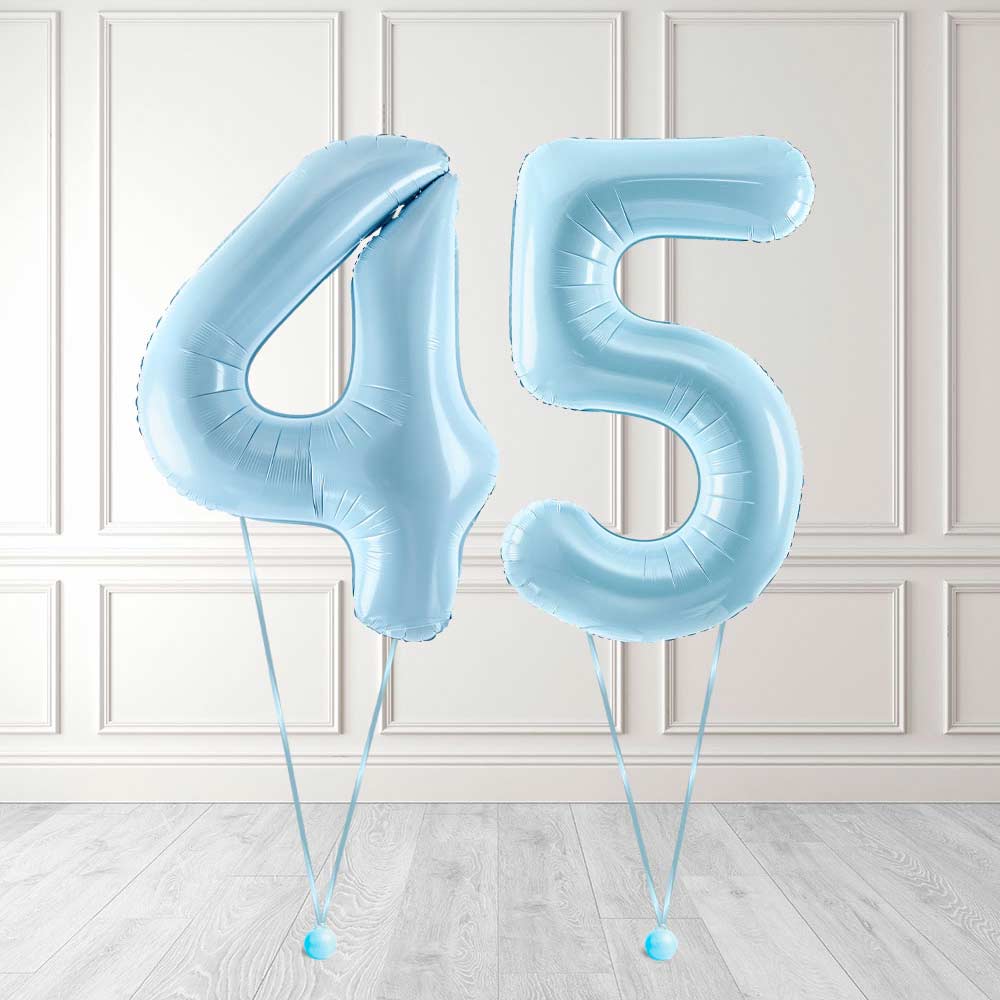 Tallballong Kit Baby Blå med Helium - Velg ditt tall