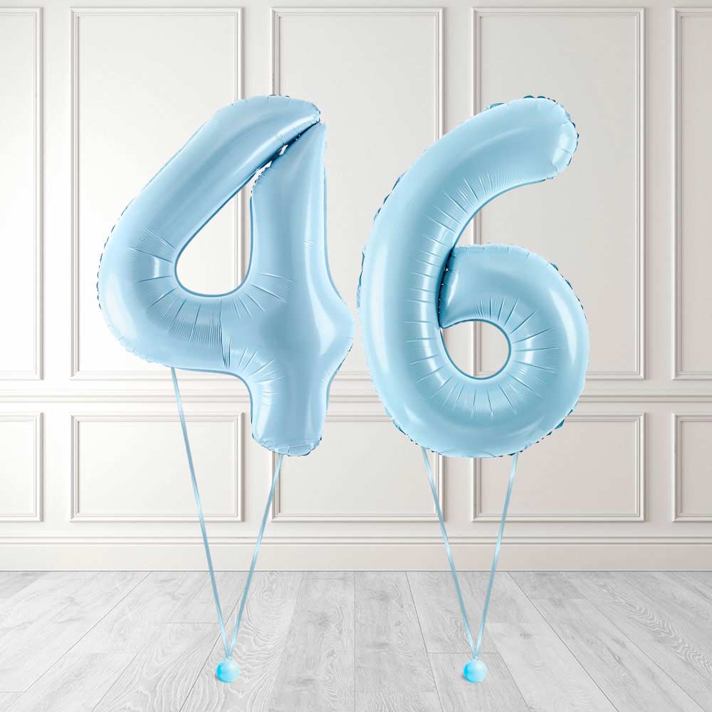 Tallballong Kit Baby Blå med Helium - Velg ditt tall