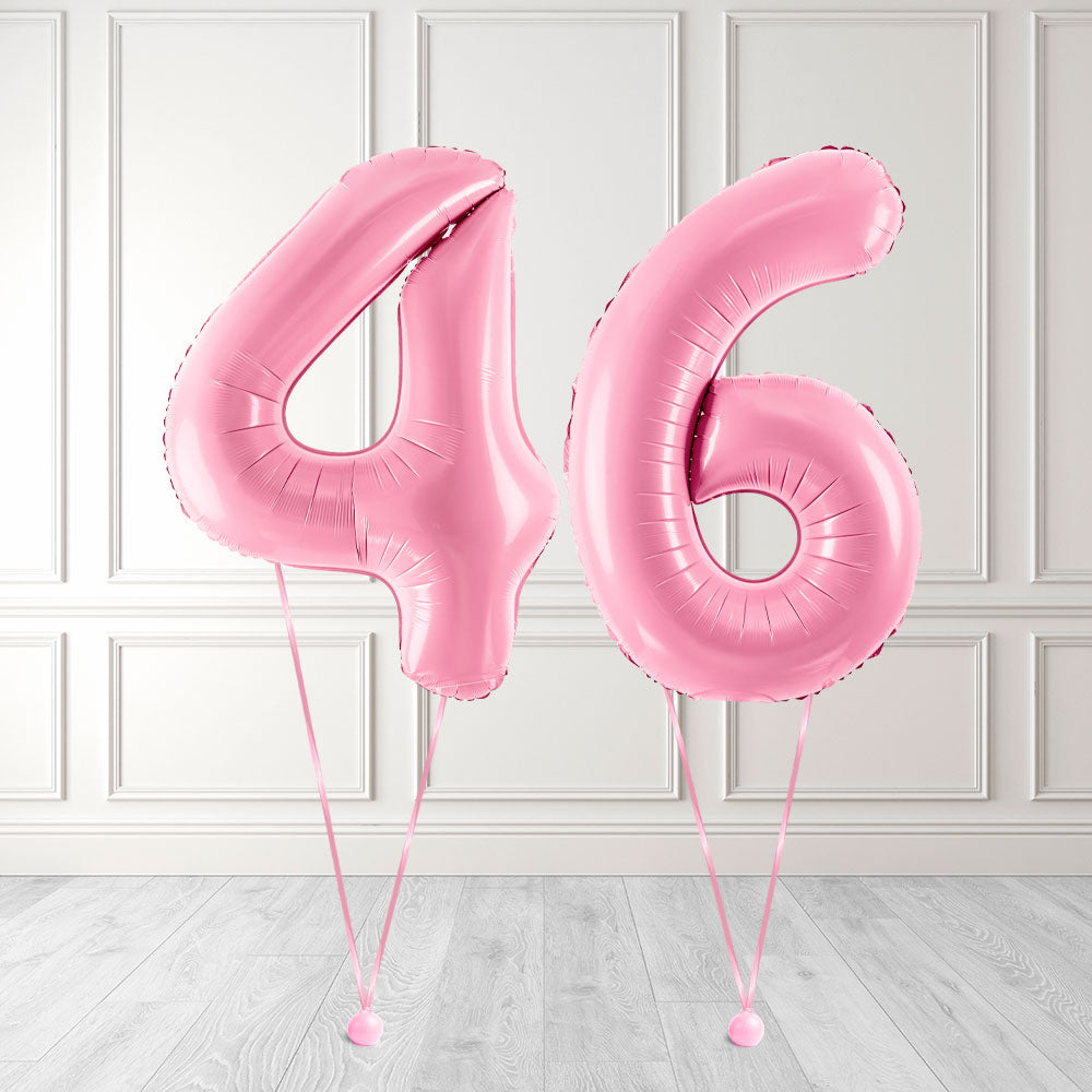 Tallballong Kit Baby Rosa med Helium - Velg ditt tall