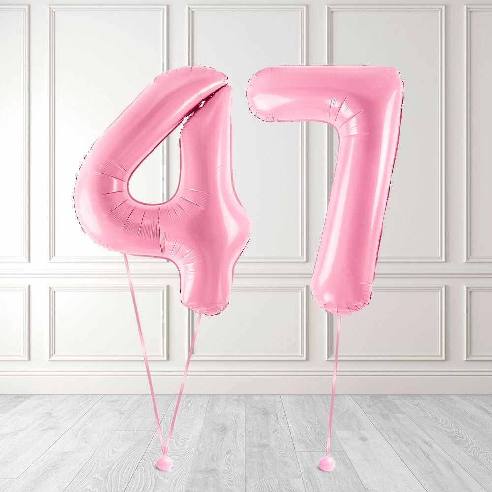 Tallballong Kit Baby Rosa med Helium - Velg ditt tall