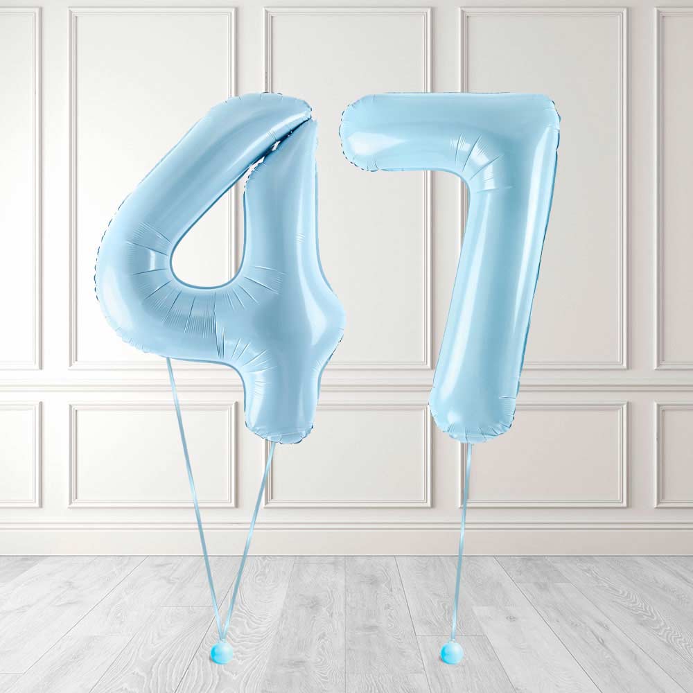 Tallballong Kit Baby Blå med Helium - Velg ditt tall