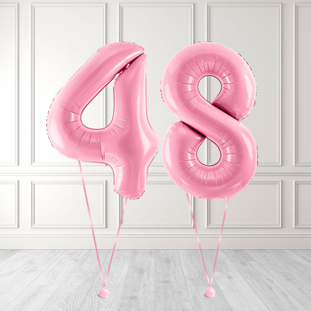 Tallballong Kit Baby Rosa med Helium - Velg ditt tall