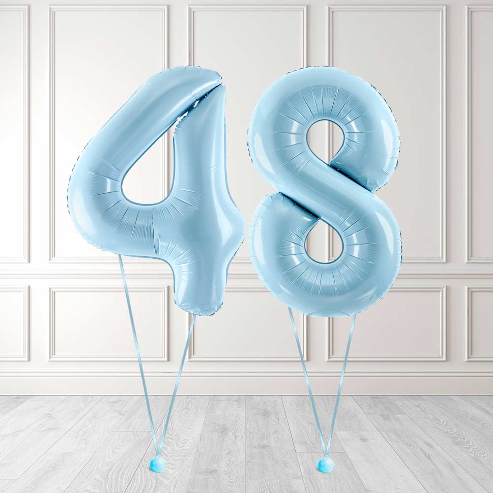 Tallballong Kit Baby Blå med Helium - Velg ditt tall