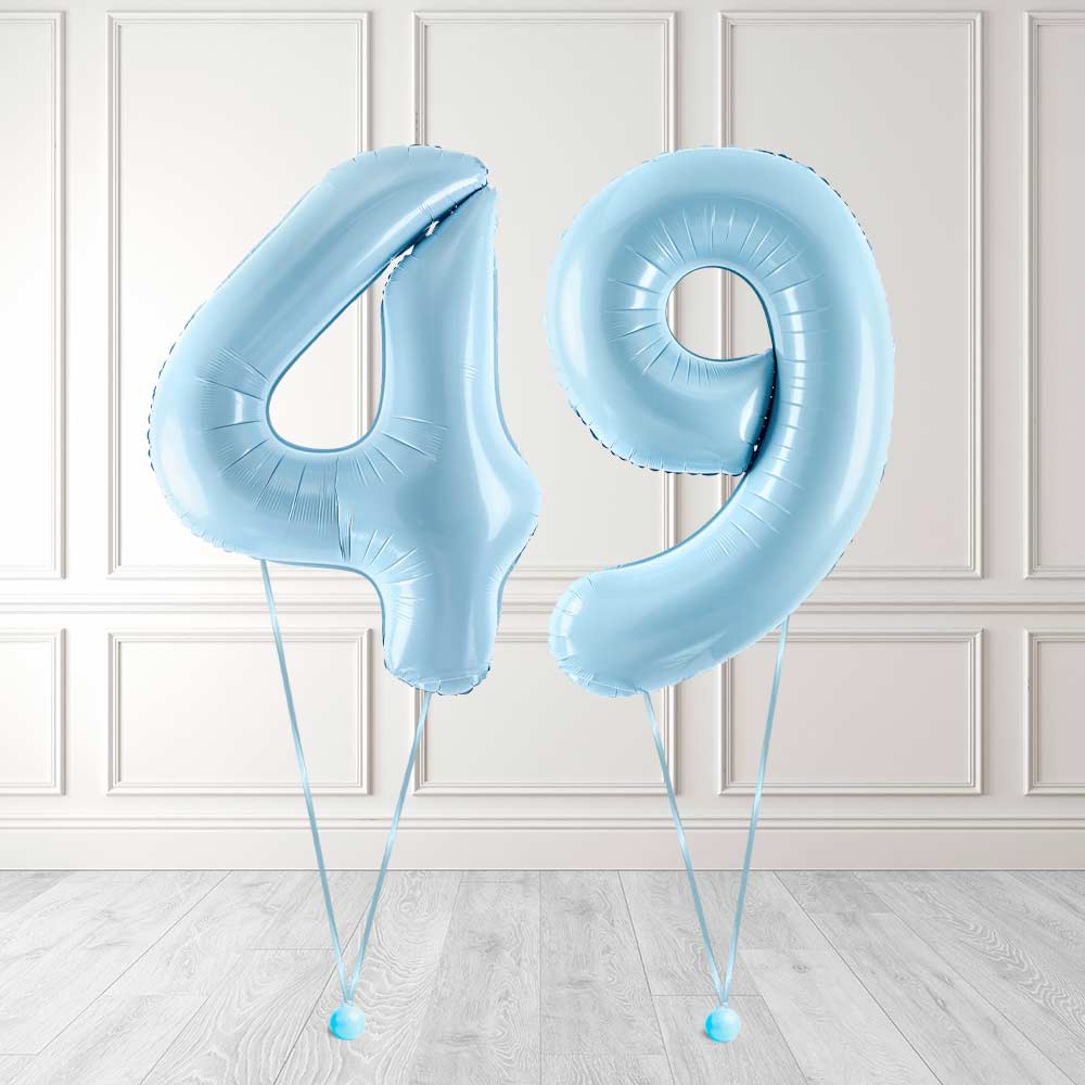 Tallballong Kit Baby Blå med Helium - Velg ditt tall