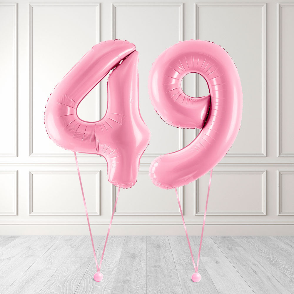 Tallballong Kit Baby Rosa med Helium - Velg ditt tall