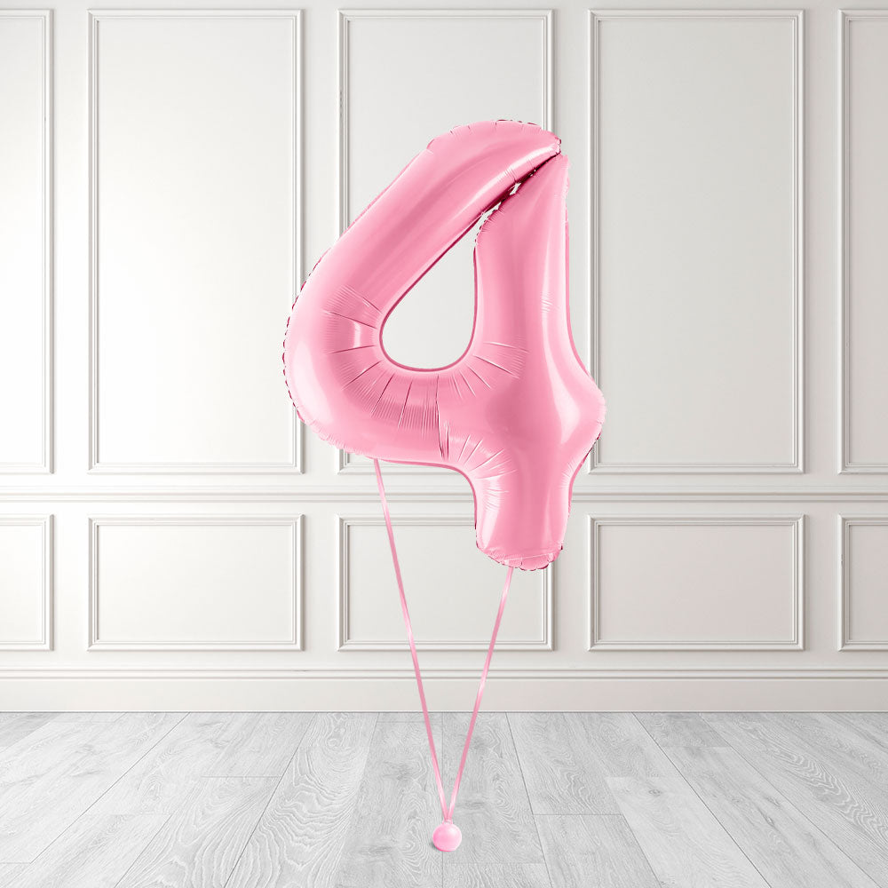 Tallballong Kit Baby Rosa med Helium - Velg ditt tall