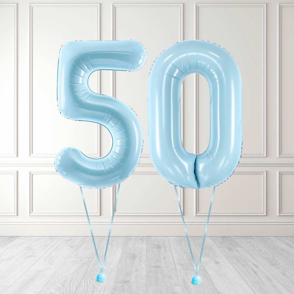 Tallballong Kit Baby Blå med Helium - Velg ditt tall