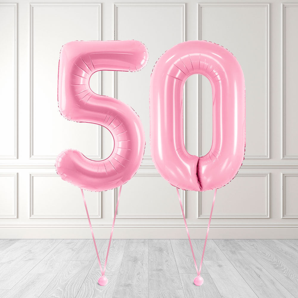 Tallballong Kit Baby Rosa med Helium - Velg ditt tall