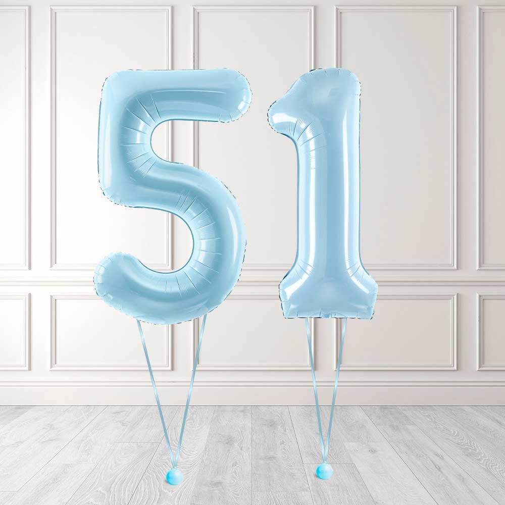 Tallballong Kit Baby Blå med Helium - Velg ditt tall