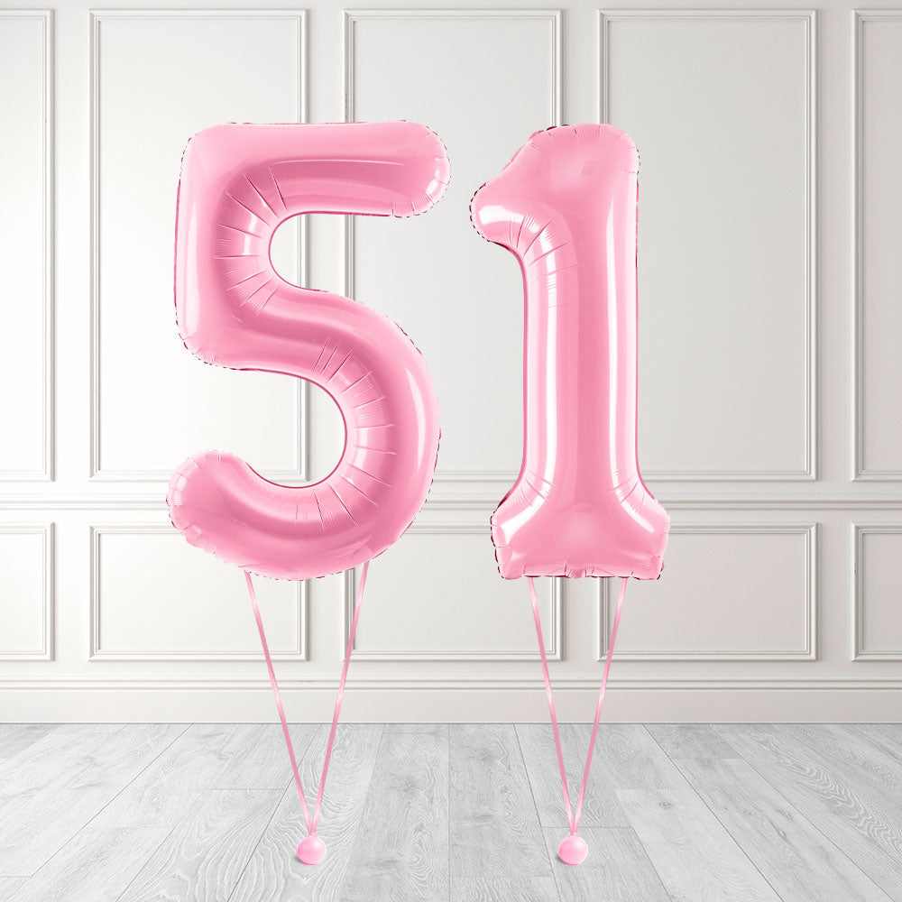 Tallballong Kit Baby Rosa med Helium - Velg ditt tall