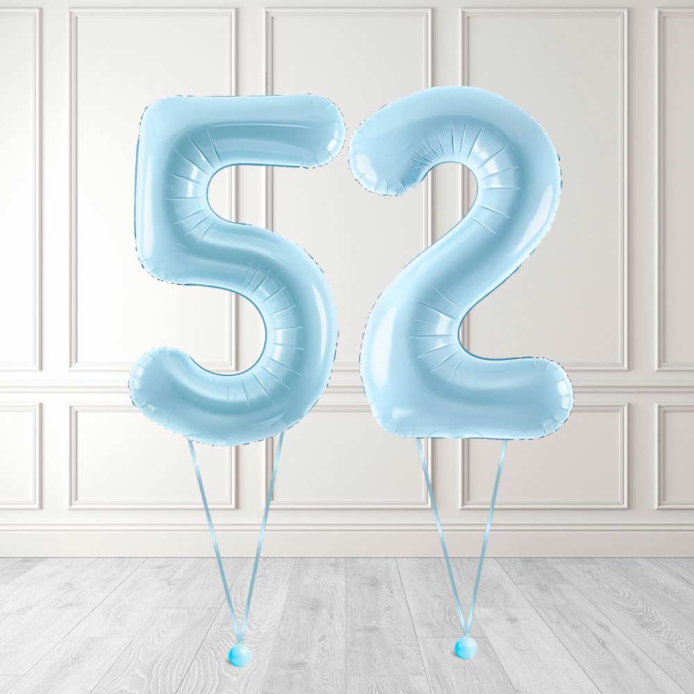 Tallballong Kit Baby Blå med Helium - Velg ditt tall