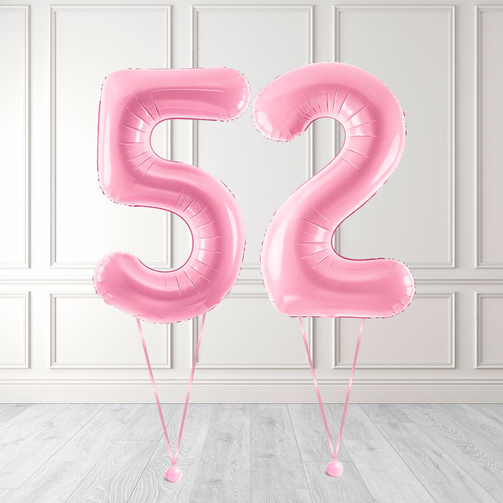 Tallballong Kit Baby Rosa med Helium - Velg ditt tall