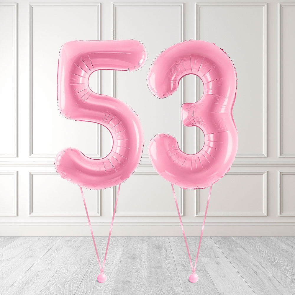 Tallballong Kit Baby Rosa med Helium - Velg ditt tall