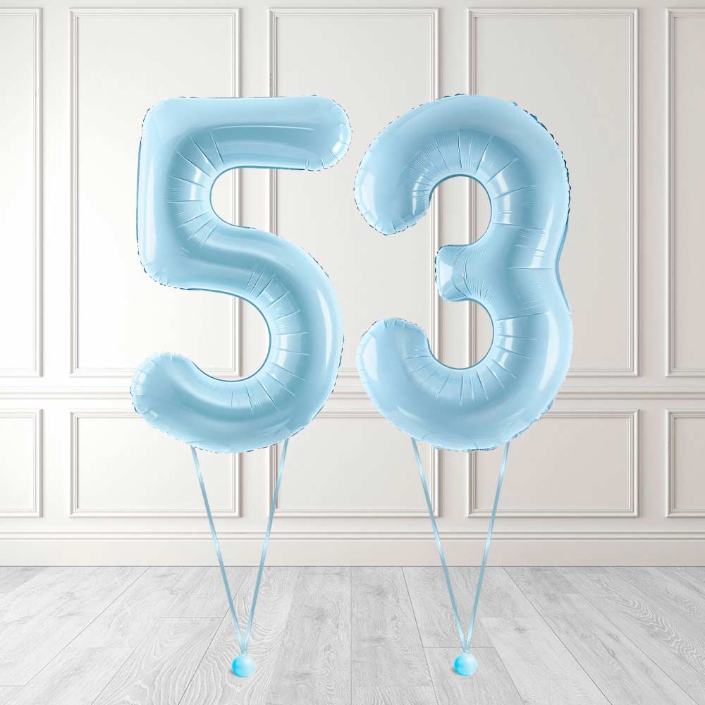 Tallballong Kit Baby Blå med Helium - Velg ditt tall