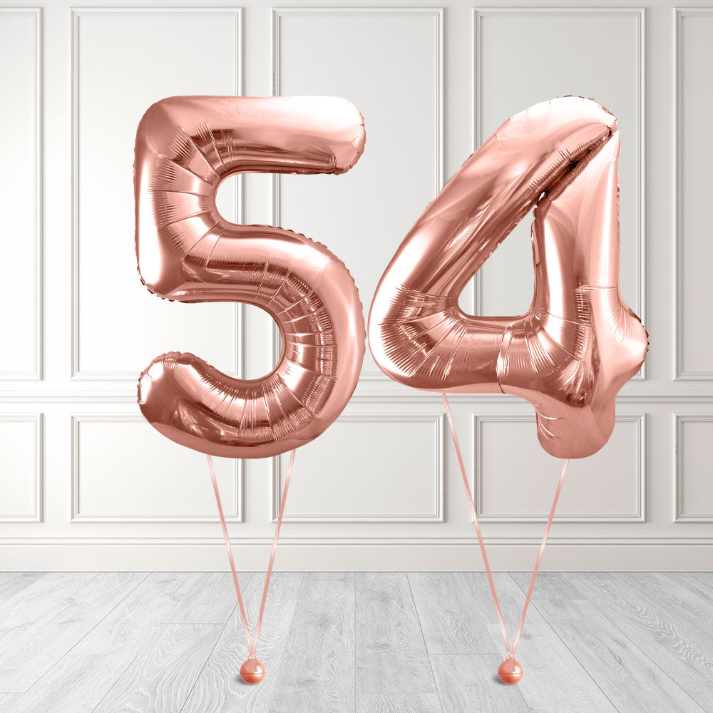 Tallballong Kit Rosegull med Helium - Velg ditt tall