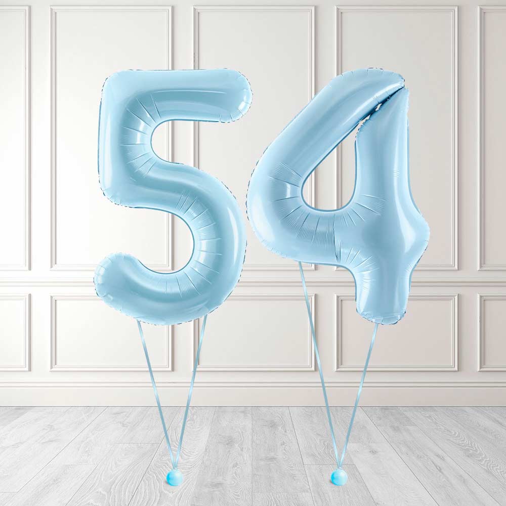 Tallballong Kit Baby Blå med Helium - Velg ditt tall