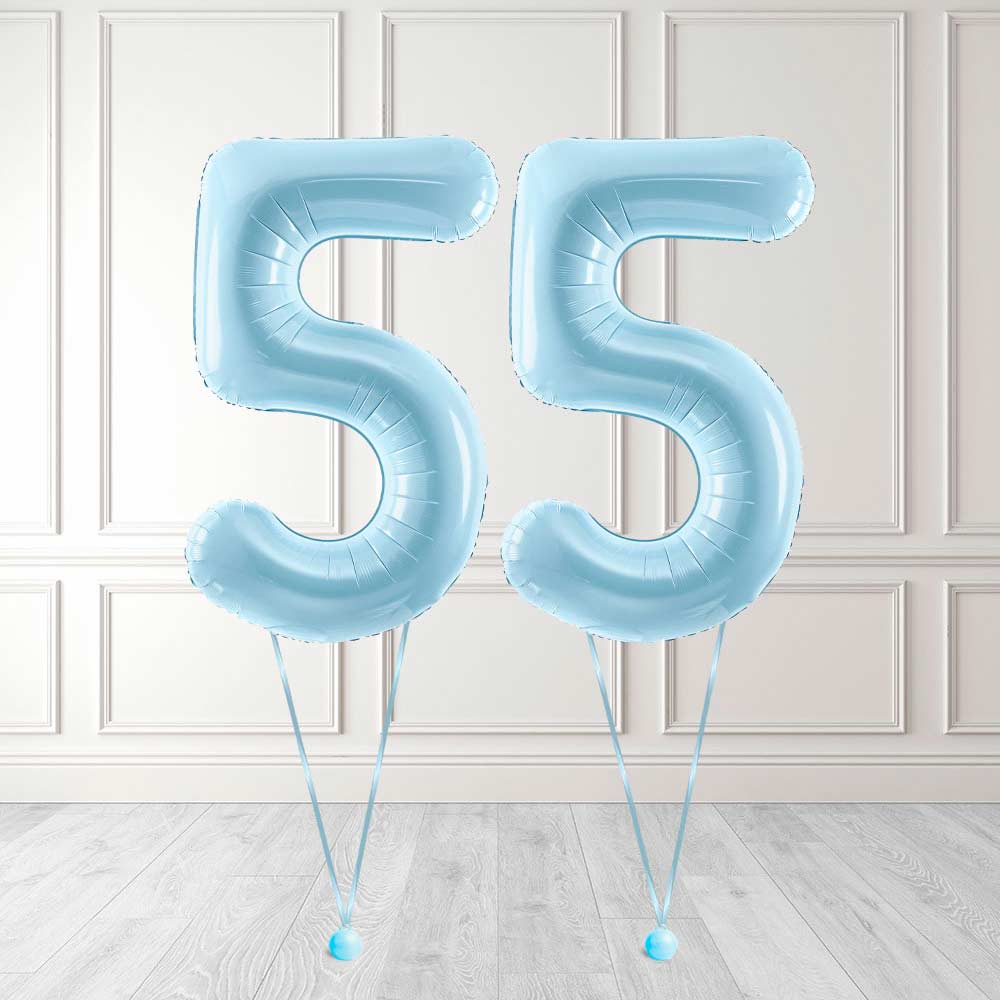 Tallballong Kit Baby Blå med Helium - Velg ditt tall