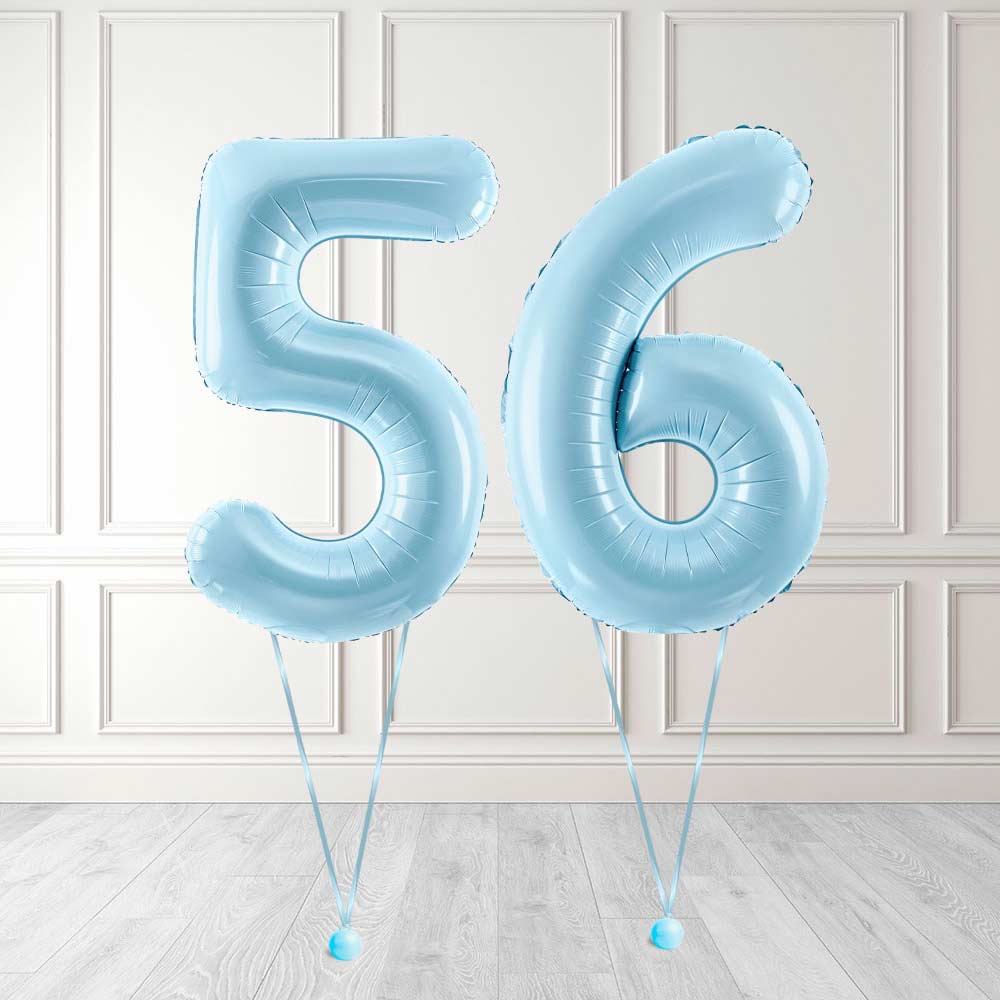 Tallballong Kit Baby Blå med Helium - Velg ditt tall