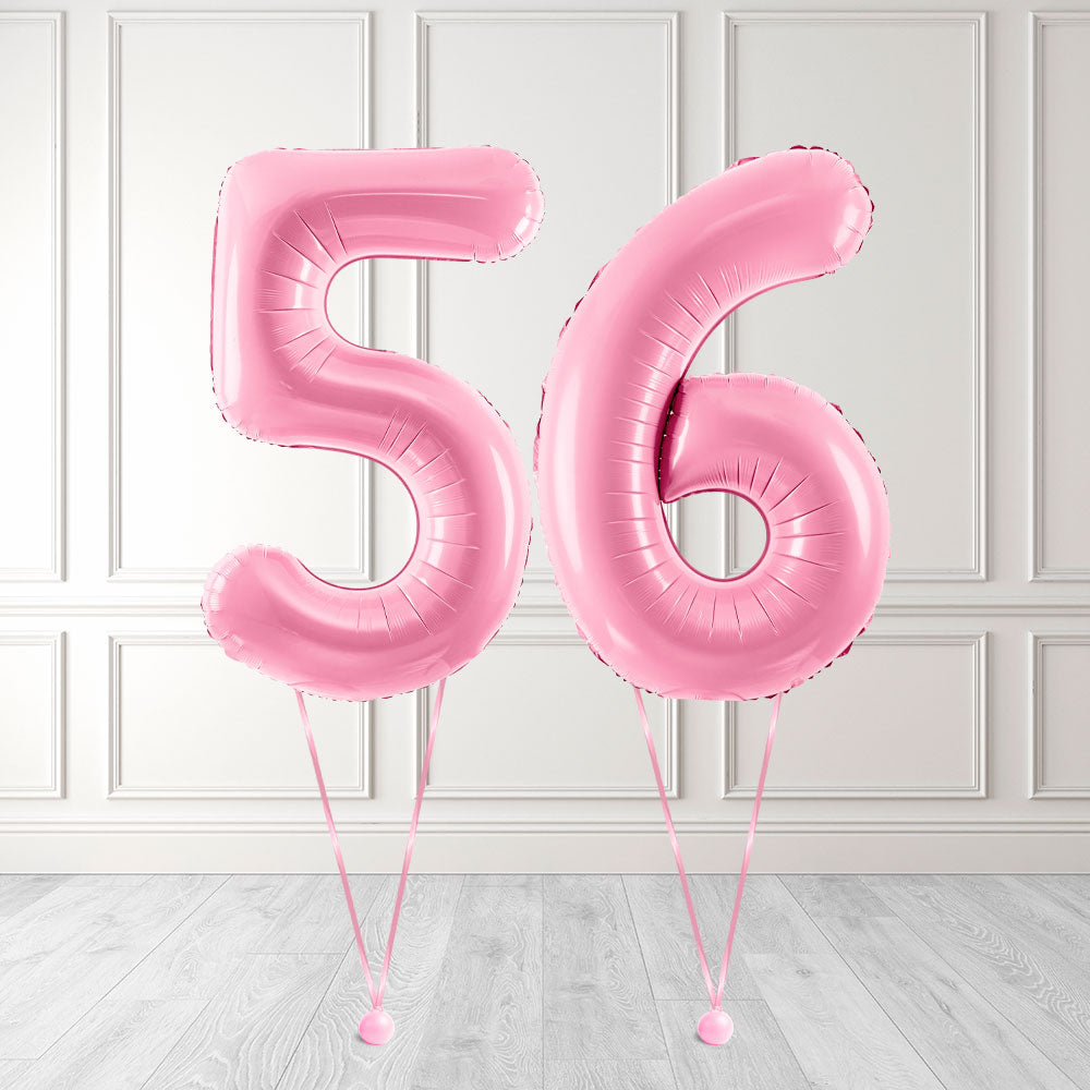 Tallballong Kit Baby Rosa med Helium - Velg ditt tall