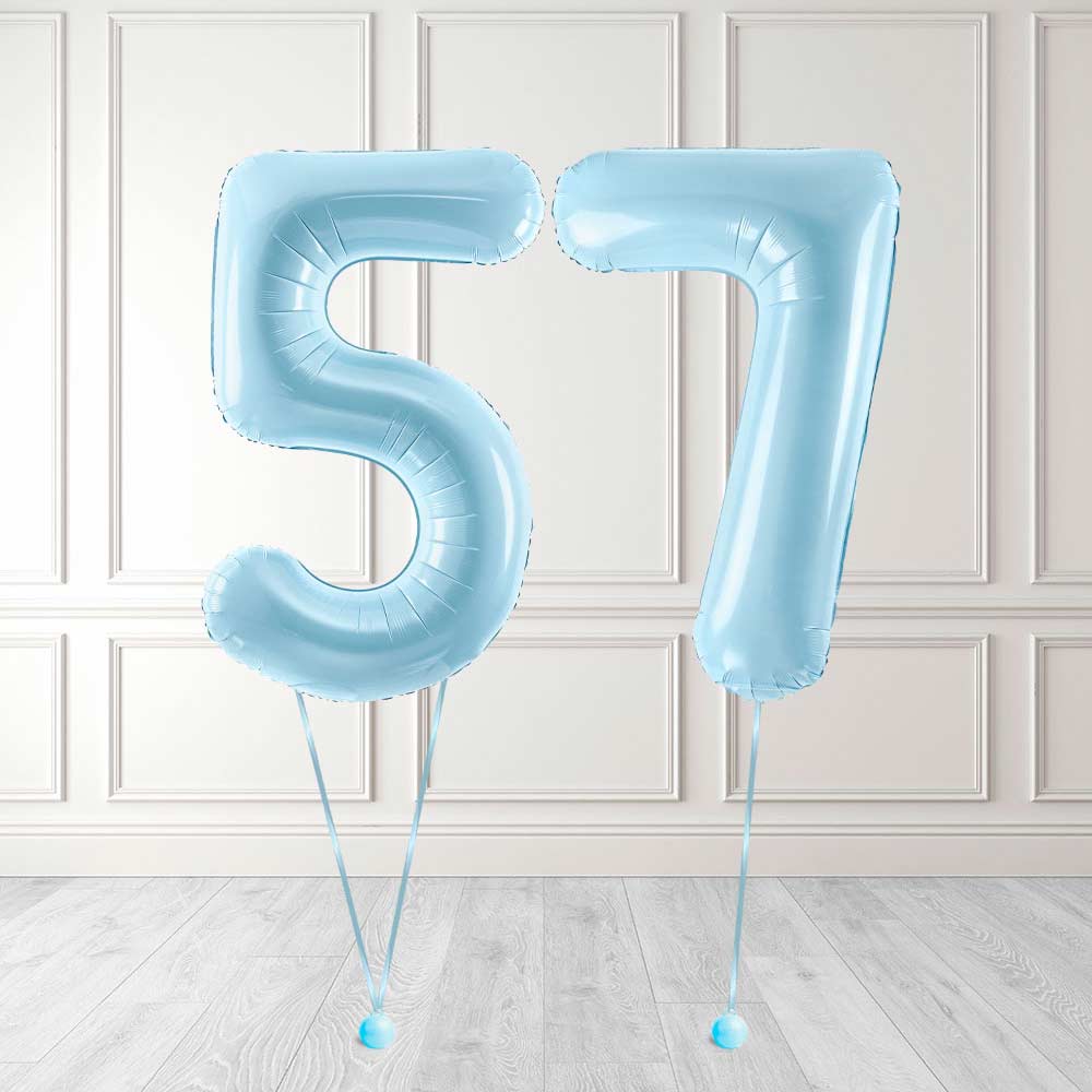 Tallballong Kit Baby Blå med Helium - Velg ditt tall