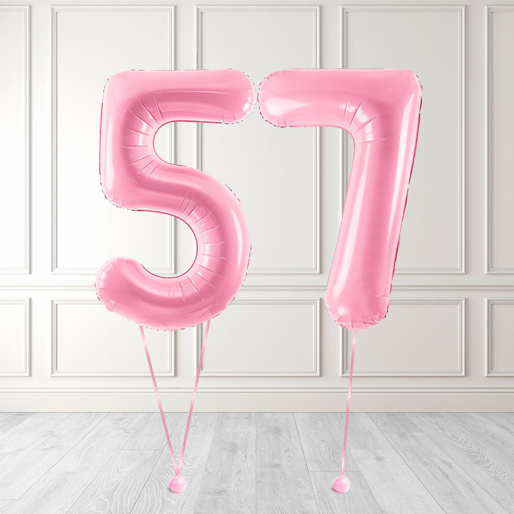 Tallballong Kit Baby Rosa med Helium - Velg ditt tall