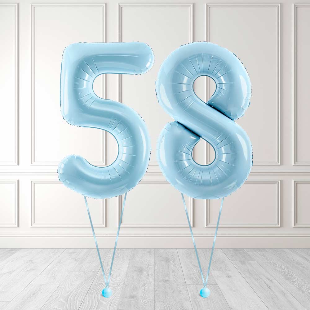 Tallballong Kit Baby Blå med Helium - Velg ditt tall