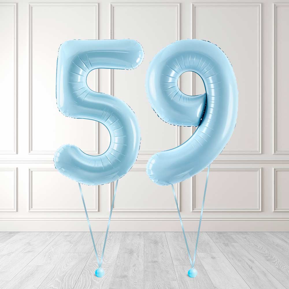 Tallballong Kit Baby Blå med Helium - Velg ditt tall