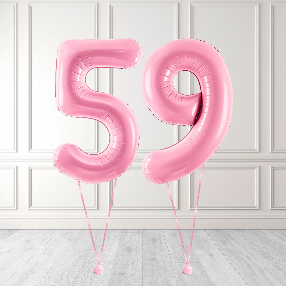 Tallballong Kit Baby Rosa med Helium - Velg ditt tall