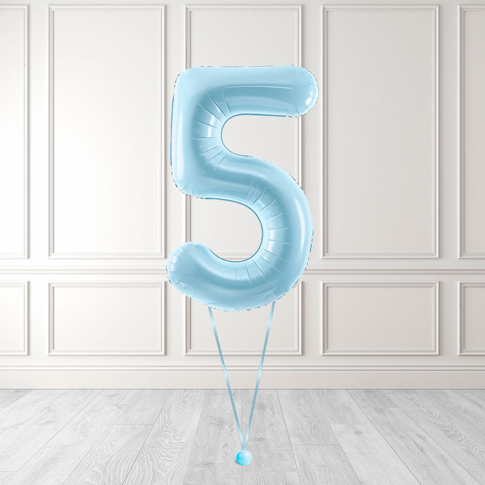 Tallballong Kit Baby Blå med Helium - Velg ditt tall