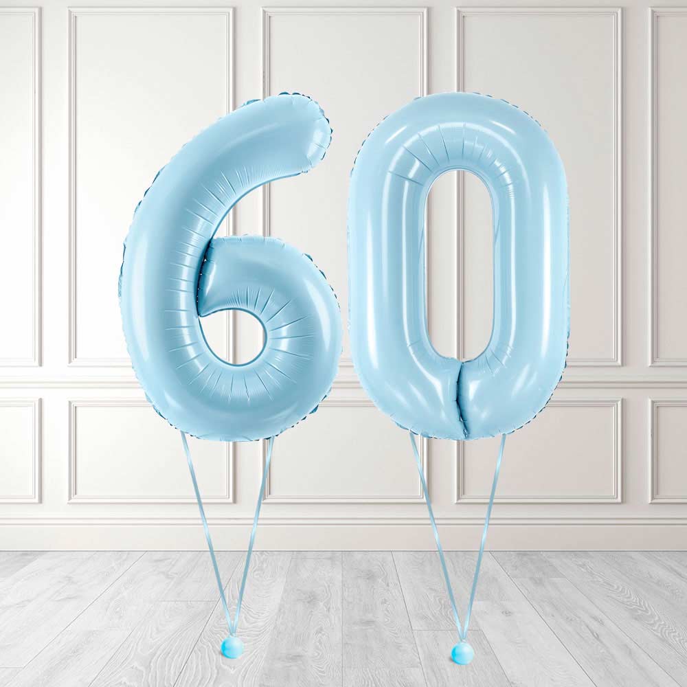 Tallballong Kit Baby Blå med Helium - Velg ditt tall