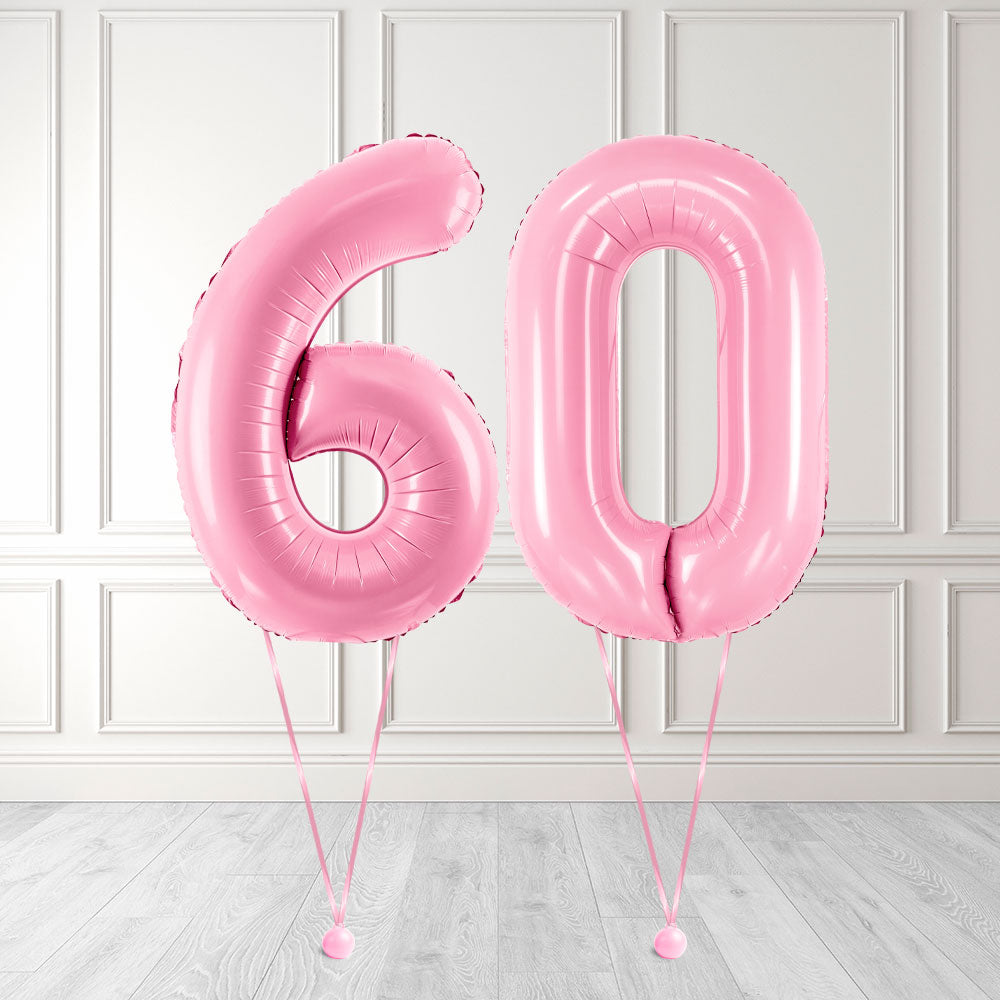 Tallballong Kit Baby Rosa med Helium - Velg ditt tall