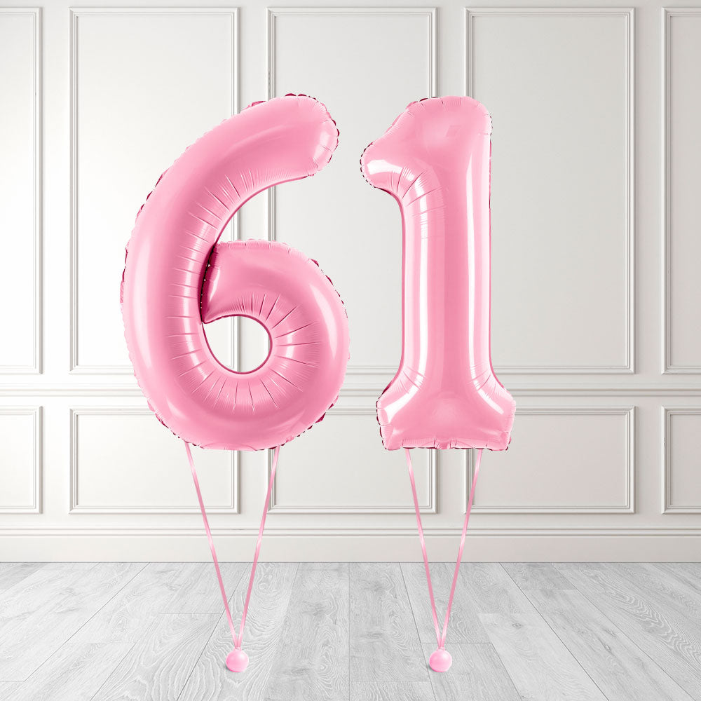 Tallballong Kit Baby Rosa med Helium - Velg ditt tall