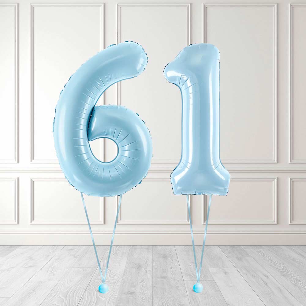 Tallballong Kit Baby Blå med Helium - Velg ditt tall