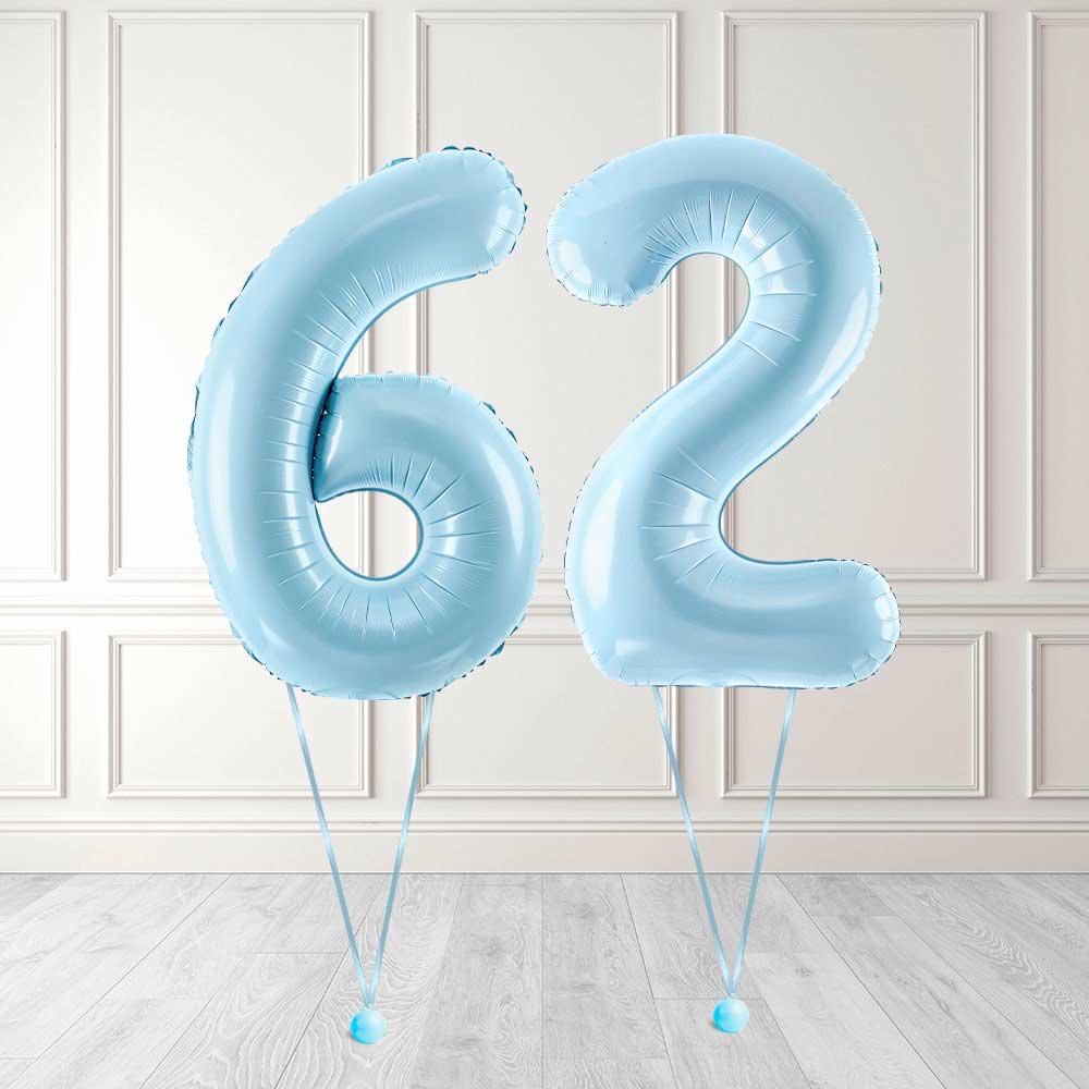 Tallballong Kit Baby Blå med Helium - Velg ditt tall