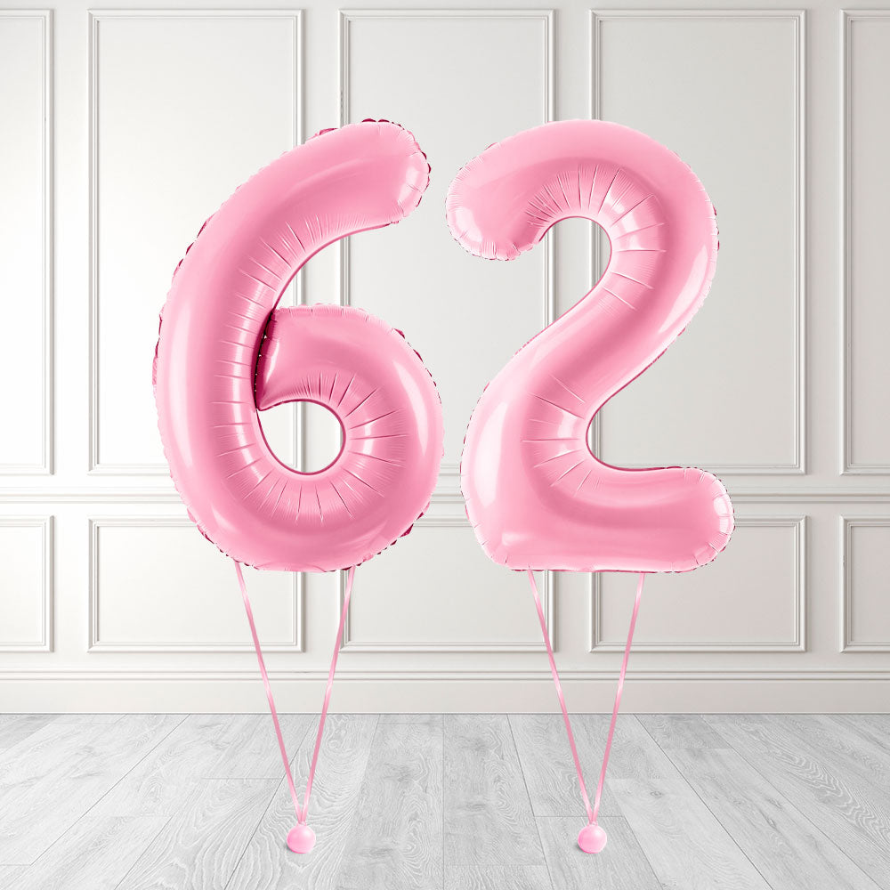 Tallballong Kit Baby Rosa med Helium - Velg ditt tall