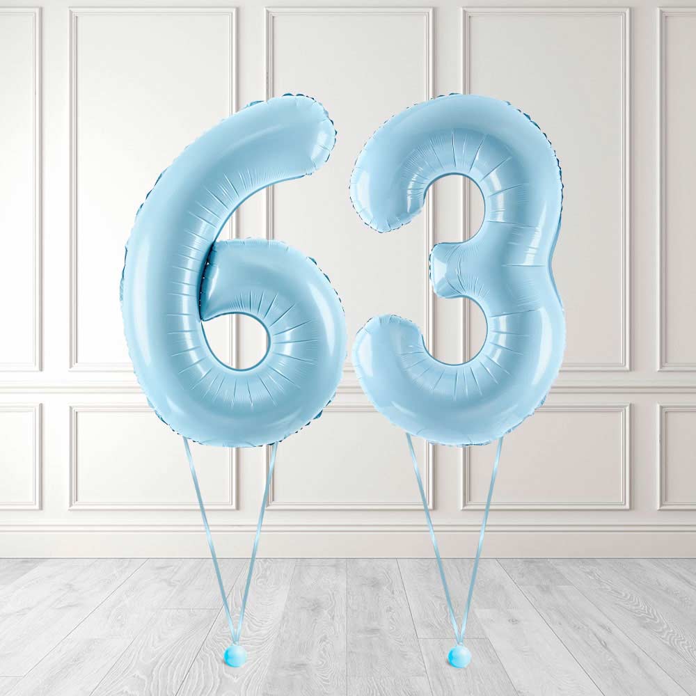 Tallballong Kit Baby Blå med Helium - Velg ditt tall