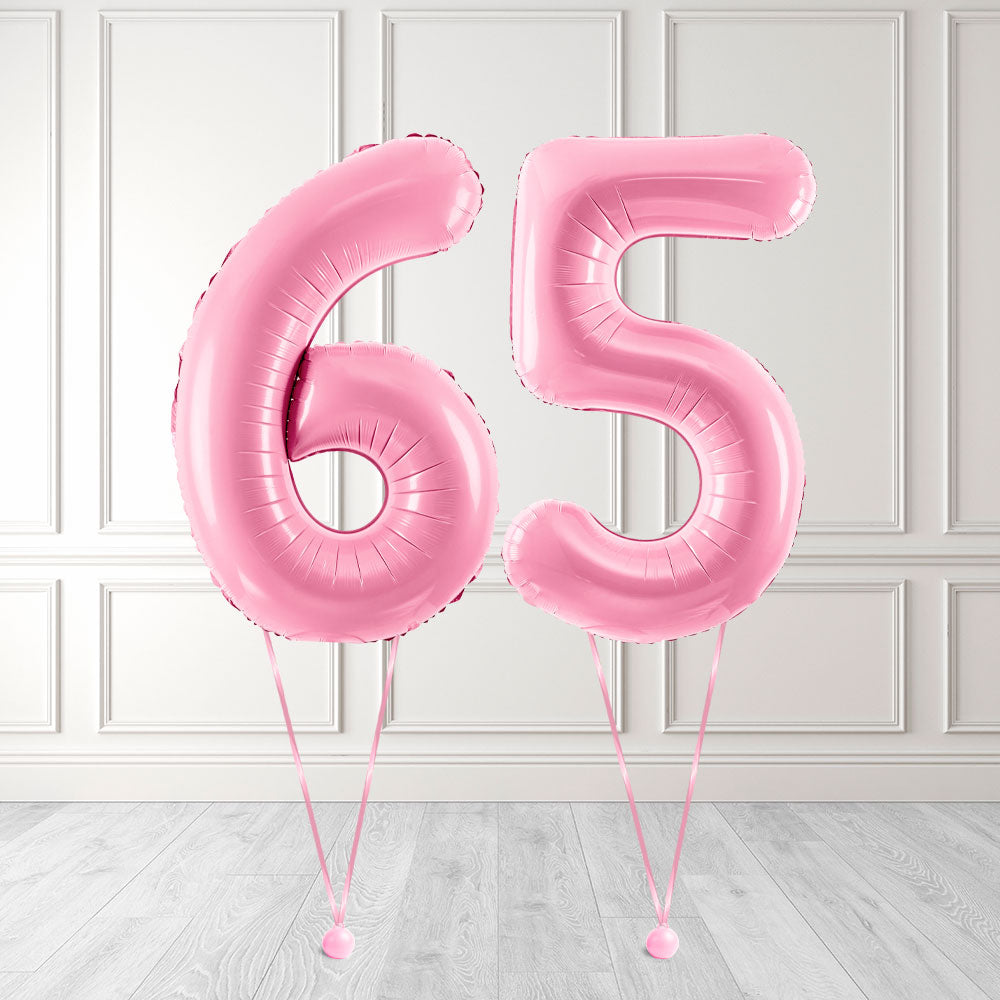 Tallballong Kit Baby Rosa med Helium - Velg ditt tall