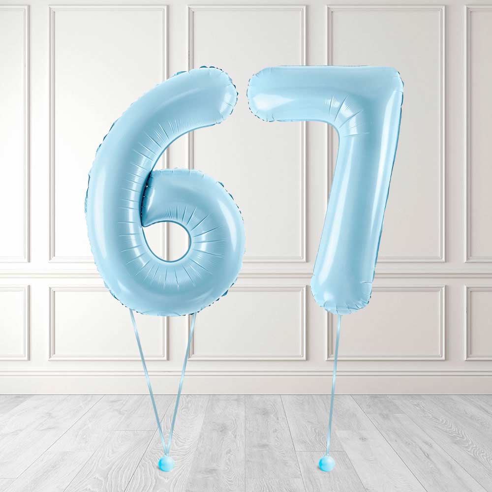 Tallballong Kit Baby Blå med Helium - Velg ditt tall