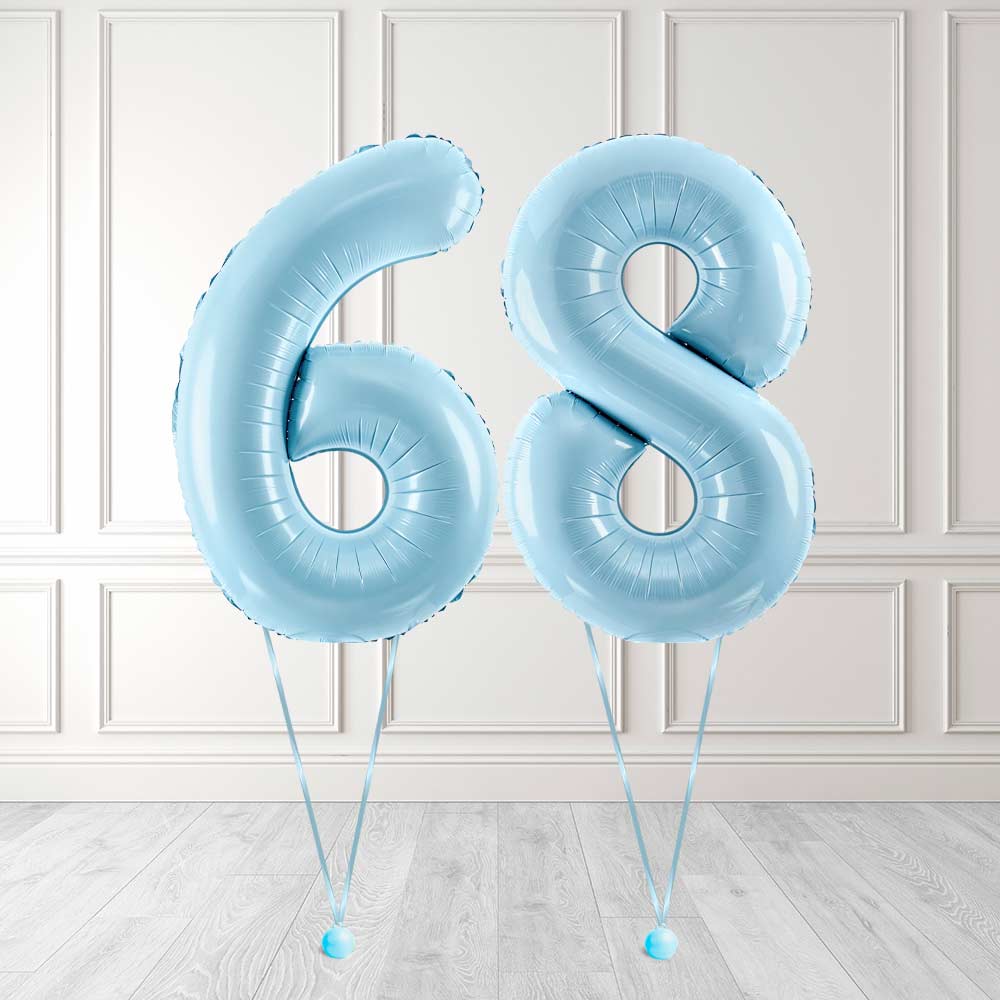 Tallballong Kit Baby Blå med Helium - Velg ditt tall