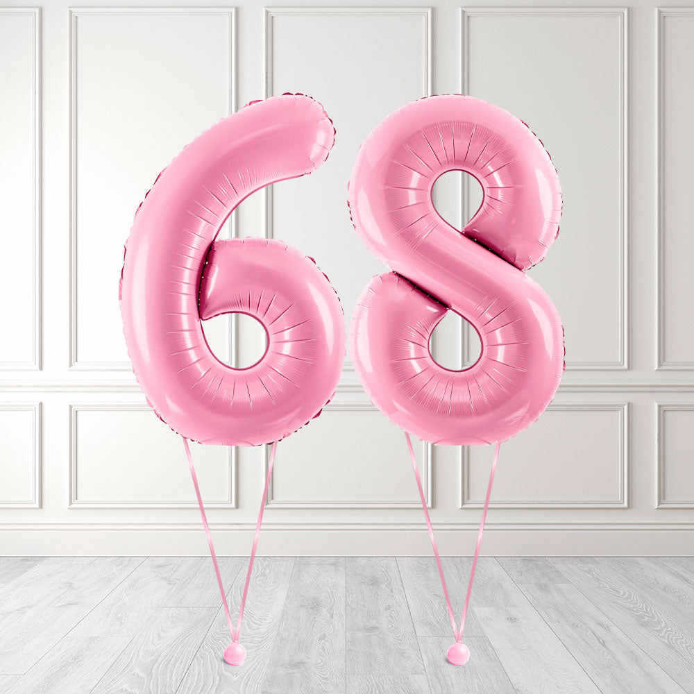 Tallballong Kit Baby Rosa med Helium - Velg ditt tall